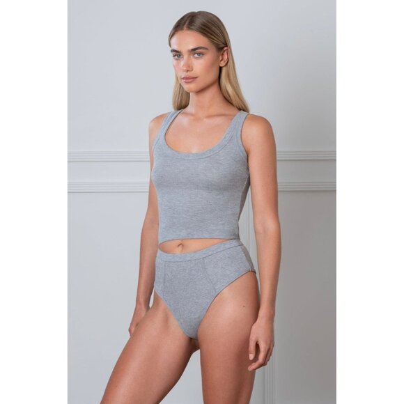 Gooseberry Intimates Les Girls Rib Tank in Grey - Picture 2 of 4